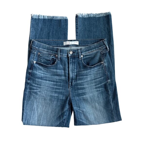 AYR The‎ Bomb Pop Mid-Rise Frayed Hem Medium Wash Stretchy Jeans Size 32 Long - Picture 7 of 12